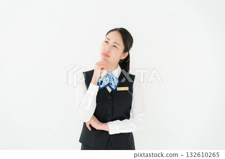 身著制服的女性，商務，憂慮 132610265