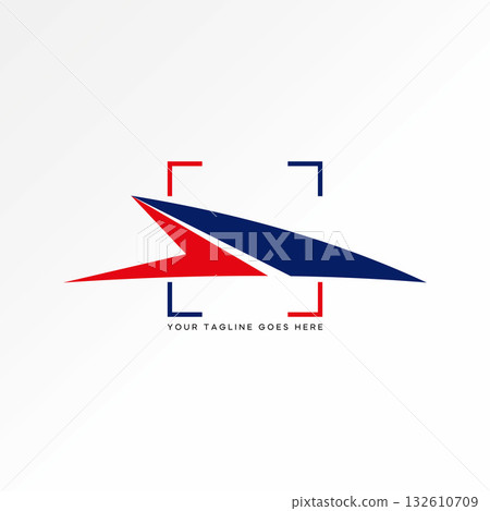 Logo design graphic concept creative premium vector stock image top aviation symbol with target plane aircraft journey navigation to travel agent army 132610709