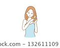 Woman combing hair 132611109
