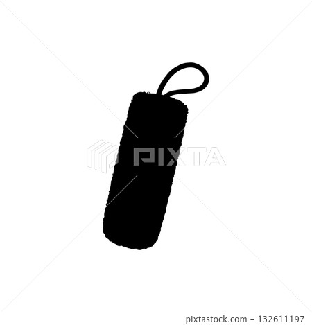 Bath sponge silhouette shower loofah isolated on white background 132611197