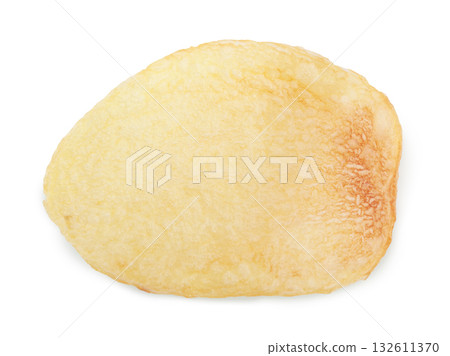 Single potato chip isolated on transparent background Single potato chip isolated on transparent background 132611370