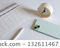 日曆、時鐘和智慧型手機日程安排 132611467