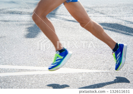 Marathon runner feet close-up Marathon runner feet close-up 132611631