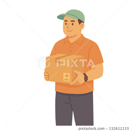 送貨員扛著包裹的插圖 送貨員扛著包裹的插圖 132612133