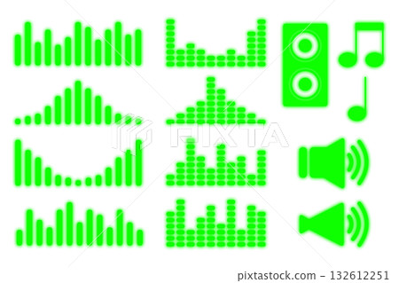 聲音波形設定為綠色霓虹燈 132612251