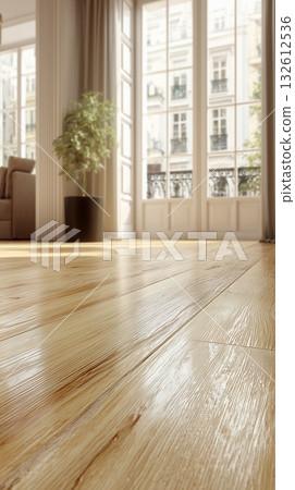 【地板】現代室內空間，淺色木地板 132612536