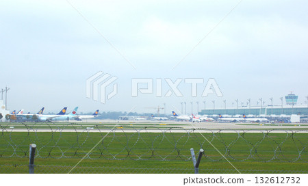 Munich, Germany, October 11, 2015: Apron and Terminal View Munich, Germany, October 11, 2015: Apron and Terminal View 132612732