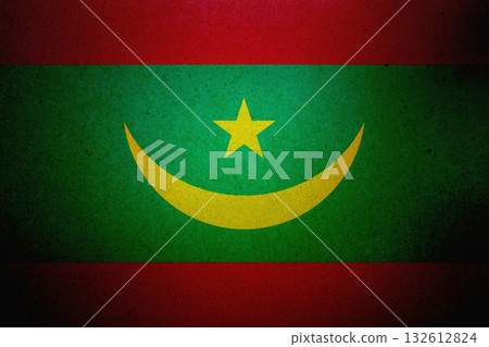 Flag of Mauritania on a paper 132612824