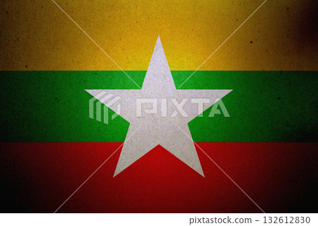 Flag of Myanmar on a paper Flag of Myanmar on a paper 132612830