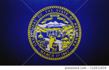 Flag of Nebraska on a paper 132612834