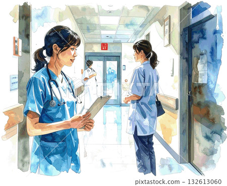 圖：一位在醫院工作的年輕女護士 132613060