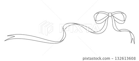 Ribbon decoration materials, frames, line drawings 132613608