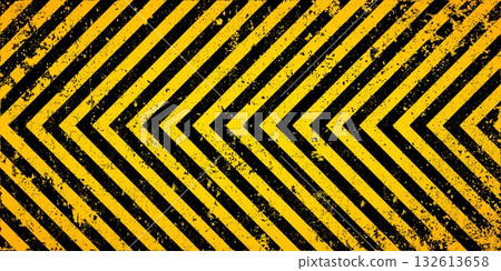Warning sign with yellow and black diagonal lines. Attention, danger or caution symbol. Construction site signage, road safety notice, hazard banner, security alert shield. Vector illustration Warning sign with yellow and black diagonal lines. Attention, danger or caution symbol. Construction site signage, road safety notice, hazard banner, security alert shield. Vector illustration 132613658