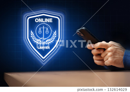 Engaging in legal consultation with an online lawyer using a smartphone Engaging in legal consultation with an online lawyer using a smartphone 132614029