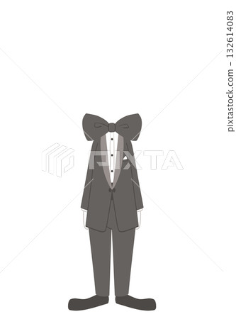 Full-body illustration of a male character in a tuxedo, faceless PNG Full-body illustration of a male character in a tuxedo, faceless PNG 132614083