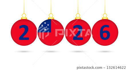 Samoa Flag Christmas Balls 2026 Decoration. 132614622