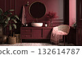 Burgundy elegant bathroom 132614787