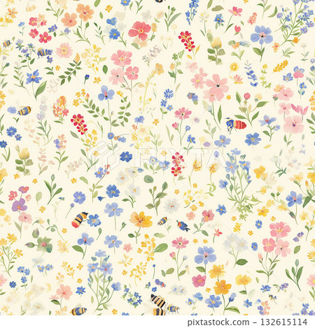 可愛的飛蜂,植物插圖 可愛的飛蜂,植物插圖 132615114