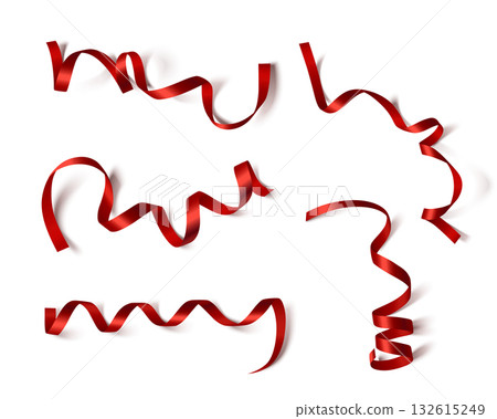 Red ribbon set with satin silk band strips Red ribbon set with satin silk band strips 132615249