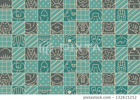 Beautiful 2026 New Year's card background with blue and light blue horse and auspicious design 132615252