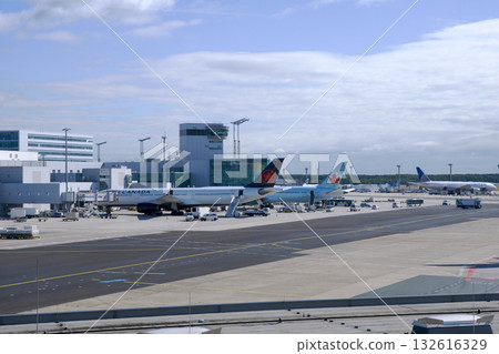 Frankfurt, Germany, September 13, 2019: Air Canada Aircraft at Frankfurt Airport Apron Frankfurt, Germany, September 13, 2019: Air Canada Aircraft at Frankfurt Airport Apron 132616329