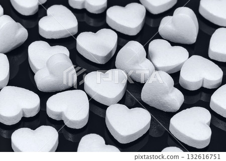 White hearts on a dark background White hearts on a dark background 132616751