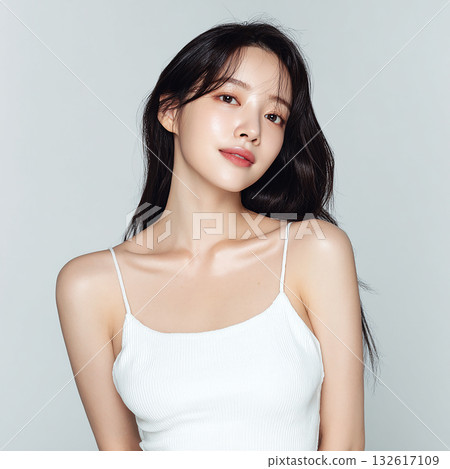 注重美的成年女性:優雅的盤髮與容光煥發的肌膚 注重美的成年女性:優雅的盤髮與容光煥發的肌膚 132617109