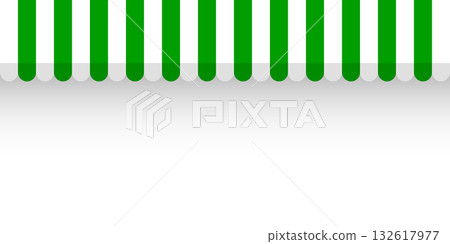 Shop sunshade. Realistic striped cafe awning. Outdoor market tent. Roof canopy. Summer street store. Vector illustration Shop sunshade. Realistic striped cafe awning. Outdoor market tent. Roof canopy. Summer street store. Vector illustration 132617977