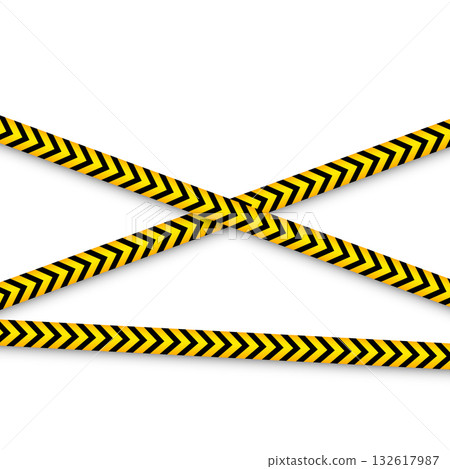 Barricade construction tape. Colorful police warning line, brightly colored danger or hazard stripe, ribbon. Restricted area, zone. Attention symbol. Vector illustration Barricade construction tape. Colorful police warning line, brightly colored danger or hazard stripe, ribbon. Restricted area, zone. Attention symbol. Vector illustration 132617987