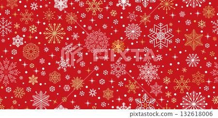 Christmas holiday seamless pattern. Snowflake icons and noel decor. Beautiful winter crystal xmas background Christmas holiday seamless pattern. Snowflake icons and noel decor. Beautiful winter crystal xmas background 132618006