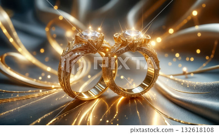 elite wedding engagement rings made of gold, unique original design, beautiful official wedding decoration elite wedding engagement rings made of gold, unique original design, beautiful official wedding decoration 132618108