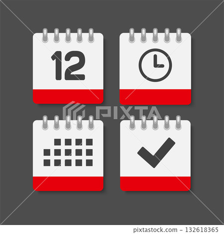 Icon page calendar - 12 day, agenda, check, timer Icon page calendar - 12 day, agenda, check, timer 132618365