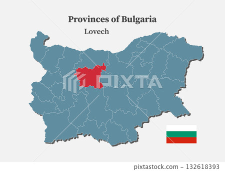 Vector map of Bulgaria - Lovech Province Vector map of Bulgaria - Lovech Province 132618393