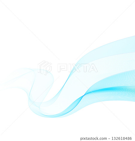 Abstract blue flowing wave line with a gradient on a white background. Eps 10 132618486