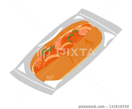 Neapolitan bread illustration 132618550