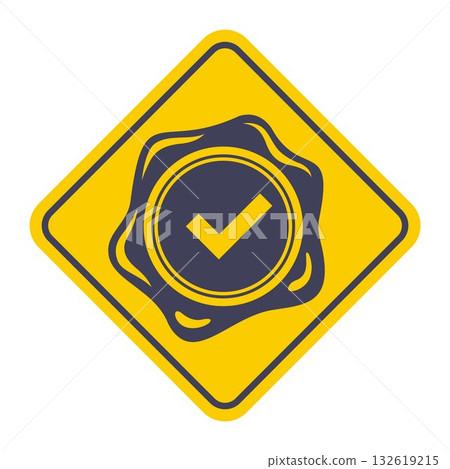 Black document stamp icon. Black document stamp icon. 132619215