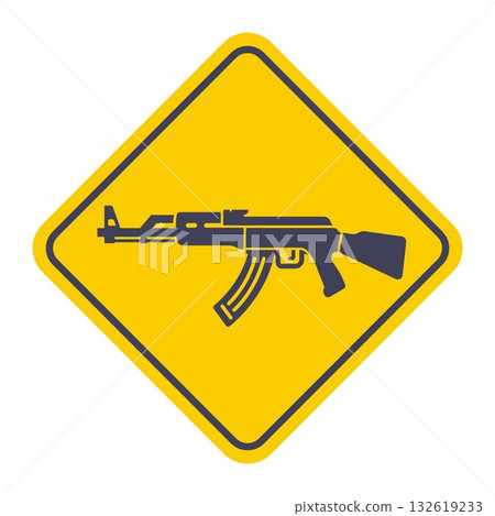 Kalashnikov assault rifle icon. Russian firearms. Kalashnikov assault rifle icon. Russian firearms. 132619233