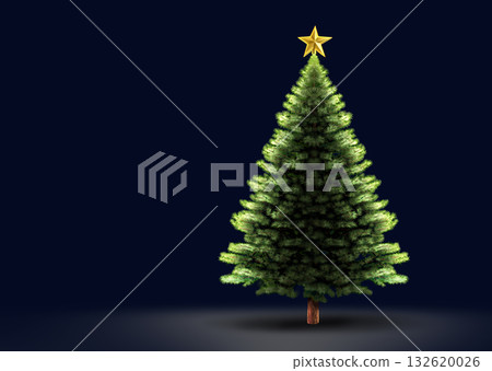 Christmas Tree On A Black Background 132620026