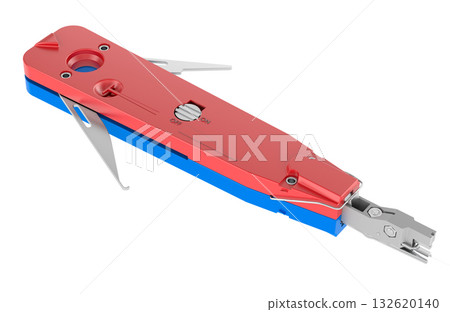 Crimping tool with metal parts. 3D rendering 132620140
