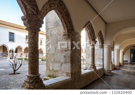 Setubal, Portugal - Feb 28, 2025: Interior of Monastery of Jesus of Setubal in Portugal. Church of the former Monastery Setubal, Portugal - Feb 28, 2025: Interior of Monastery of Jesus of Setubal in Portugal. Church of the former Monastery 132620400