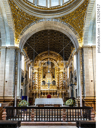 Nazare, Portugal - Mar 08, 2025: Interior of the famous Santuario de Nossa Senhora da Nazare in Portugal Nazare, Portugal - Mar 08, 2025: Interior of the famous Santuario de Nossa Senhora da Nazare in Portugal 132620417
