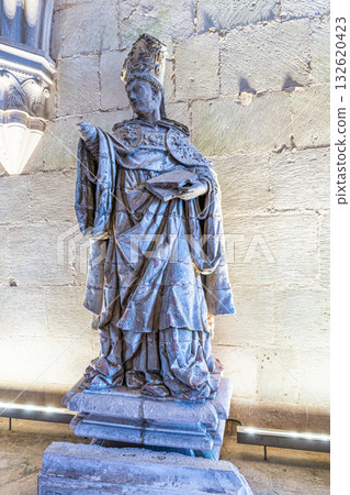 Alcobaca, Portugal - Mar 08, 2025: Chapter house at the monastery of Santa Maria de Alcobaca at Alcobaca, Portugal 132620423