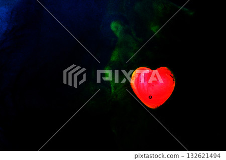 Image of a heart shining in the dark Image of a heart shining in the dark 132621494
