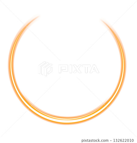 透明背景上的橙色圓形發光環 透明背景上的橙色圓形發光環 132622010