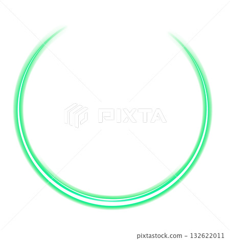 透明背景上的綠色圓形發光環 透明背景上的綠色圓形發光環 132622011
