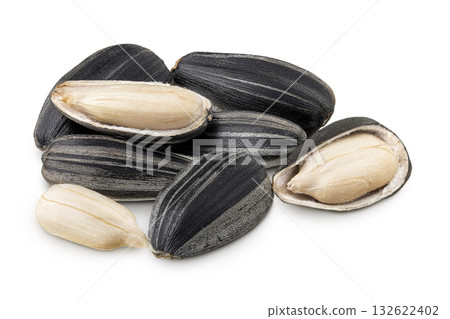 Sunflower seeds isolated on white background 132622402