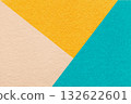 Geometric beige, yellow and turquoise texture paper background for presentation, banner or card design template 132622601