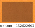 Textured brown paper background with orange border. Vintage kraft cardboard with empty frame. Banner with copy space 132622603