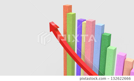 The Multi color chart for Business concept 3d Rendering. The Multi color chart for Business concept 3d Rendering. 132622666