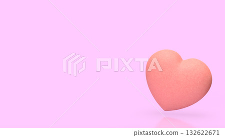 The Pink Heart and Background for Love or Romantic concept 3d Rendering. The Pink Heart and Background for Love or Romantic concept 3d Rendering. 132622671